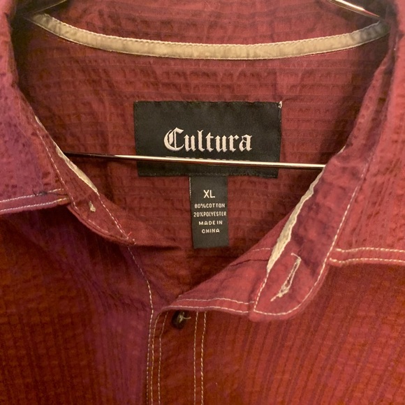 Burgundy button up shirt , XL - Picture 5 of 7